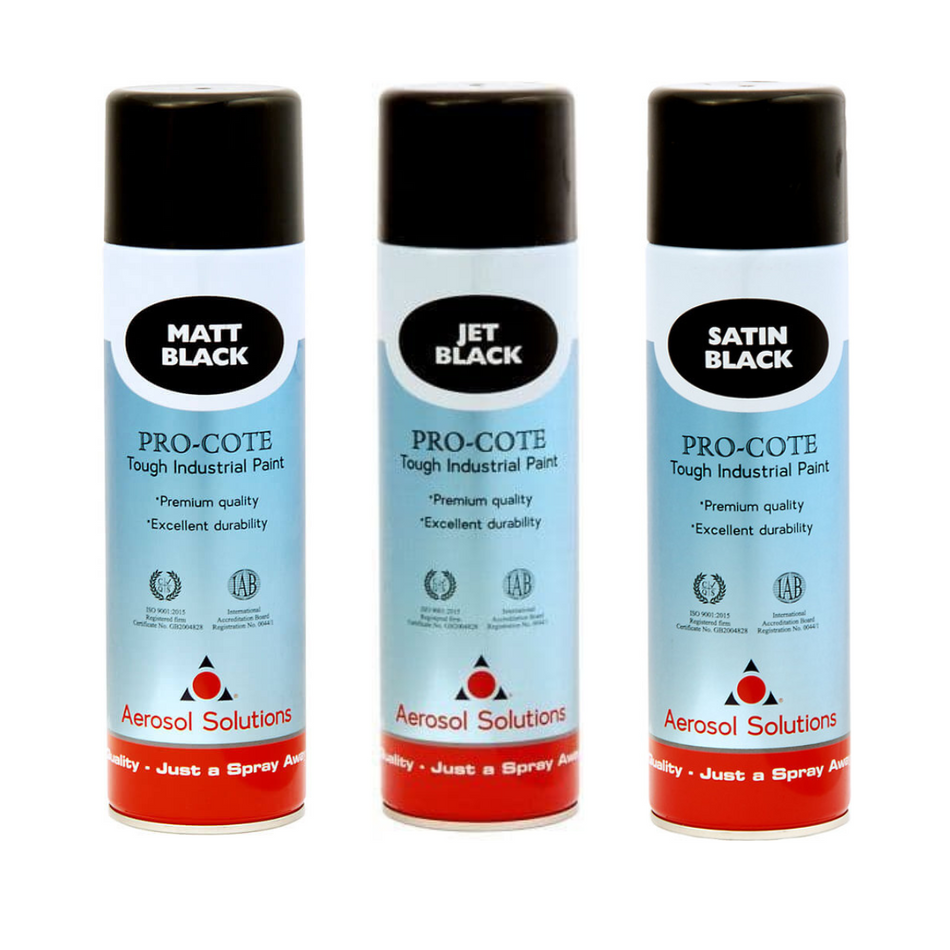 Aerosol Solutions Pro-Cote Industrial Spray Paint 500ml - Black